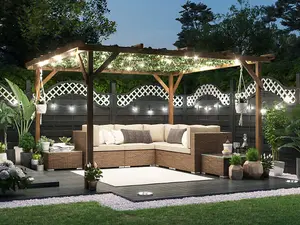 Dunster House Wooden Pergola Garden Plants Frame Utopia 3m x 3m (10' x 10')