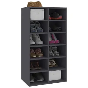 Berkfield Shoe Rack Grey 54x34x100.5 cm Engineered Wood