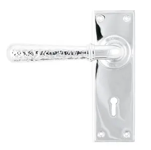 From The Anvil Polished Chrome Hammered Newbury Lever Lock Set