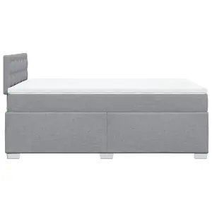 Berkfield Box Spring Bed with Mattress Light Grey 120x190 cm Fabric