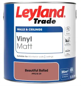 Leyland Trade Vinyl Matt Walls & Ceilings Emulsion Paint Beautiful Ballad (PPG18-29) 2.5L