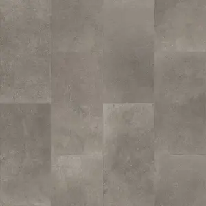 Grey Modern Concrete Effect Anti-Slip Vinyl Flooring For Kitchen, Bathroom, 2.6mm Thick Vinyl Sheet-2m(6'6") X 4m(13'1")-8m²