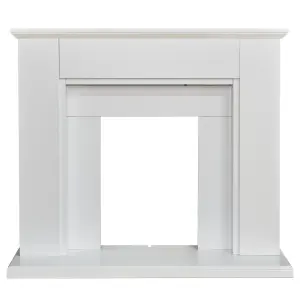 Adam Eltham Fireplace in Pure White with Downlights, 45 Inch