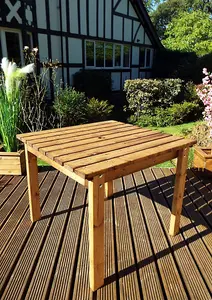 Two Seater Square Table Quality Wooden Garden Furniture - W100 x D100 x H80 - Fully Assembled