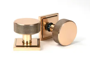 From The Anvil Polished Bronze Brompton Mortice/Rim Knob Set (Square)