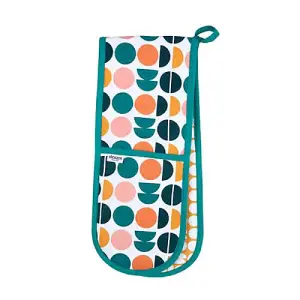 Dexam Recycled Cotton Retro Spot Double Oven Glove Teal