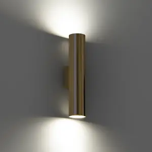 Lagos Steel Golden Gloss 2 Lights Modern Wall Light