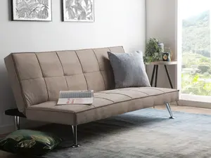 Beliani Retro Sofa Bed HASLE Sand Beige