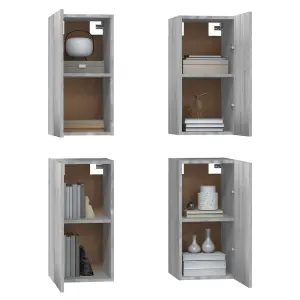 Berkfield TV Cabinets 4 pcs Grey Sonoma 30.5x30x60 cm Engineered Wood