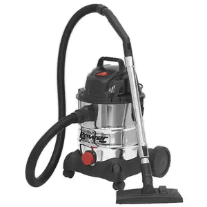 Sealey Vacuum Cleaner Industrial Wet & Dry 20L 1250W/230V Stainless Drum PC200SD