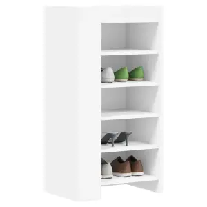 Berkfield Shoe Cabinet White 52x37.5x100 cm Engineered Wood