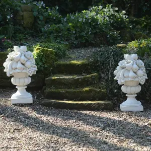 Pair Of Large Fruit Vase Pillar Tops