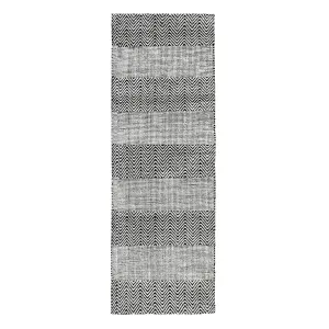 Grey Modern Geometric Graphics Handmade Easy to Clean Rug for Living Room and Bedroom-66 X 200cm (Runner)