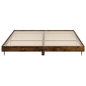 Berkfield Bed Frame Smoked Oak 120x200 cm Engineered Wood