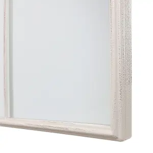 Large Industrial Window Mirror L130 x D2.5 x W95cm Antique White