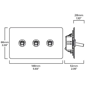 MAXWELL 3G Two Way Smooth Toggle Switch - Antique Brass