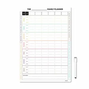 7 Day Magnetic Family Planner Fridge Board Planner Chart Six People individuals Chore Rota Chart