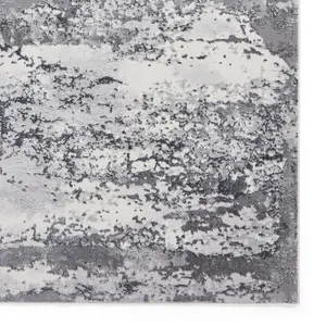 Grey Modern Rug, Abstract Metallic Marble Rug, 11mm Thick Modern Rug, Grey Rug for Bedroom, & Dining Room-160cm X 230cm