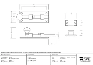 From The Anvil Black 4 Inch Straight Knob Bolt