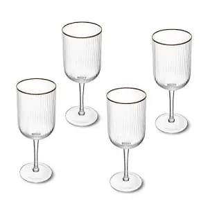 Mikasa Sorrento Ridged Crystal Set of 4 450ml Red Wine Glasses