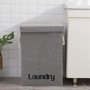 Fabric Laundry Hamper with Handles Grey