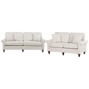 Fabric Living Room Set Beige GINNERUP