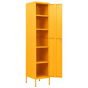 Berkfield Locker Cabinet Mustard Yellow 35x46x180 cm Steel