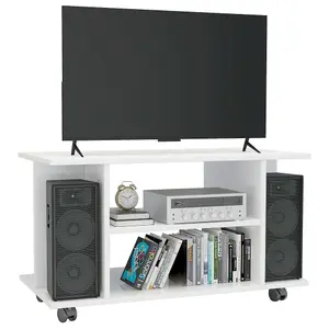 Berkfield TV Cabinet with Castors High Gloss White 80x40x40 cm Engineered Wood