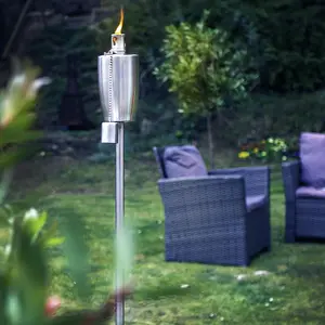 Harbour Housewares - Metal Garden Torches - Barrel - Pack of 12