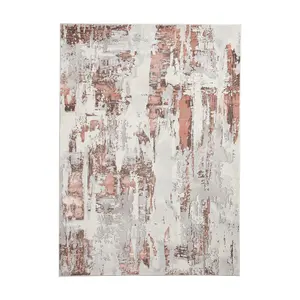 Grey Rose Abstract Rug, Easy to Clean Rug with 8mm Thickness, Modern Rug for Living Room, & Dining Room-120cm X 170cm