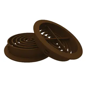 Pack of 10 Brown Plastic 68mm Round Soffit Air Vents Push in Roof and Eave Circular Mesh Air Vents