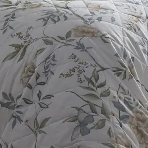 Amelle Floral Print Green Reversible Bedspread