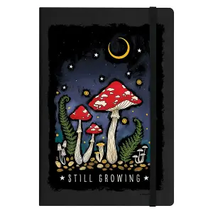 Magical Mushrooms Still Growing A5 Notebook Black/White/Red (One Size)