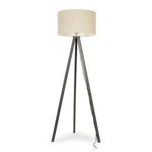 ValueLights Barbro Modern Grey Wood Tripod Floor Lamp Base