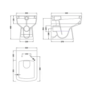 Nes Home Sudbury 500mm Freestanding Vanity Unit with Basin, Back to Wall toilet, WC unit Royal Blue