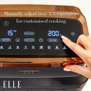 ELLE Air Fryer in Grey and Rose Gold, Dual Air Fryer