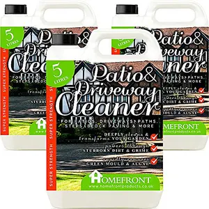 Homefront Patio and Driveway Cleaner - Deeply Cleans to Remove Dirt, Grime and Stains - Easy to Use Fluid (15 Litres)