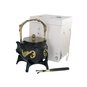 Buckingham Cast Iron Japanese Teapot 1500 ml + Star trivet 18 cm + Lid Lifter   in wooden Gift Box