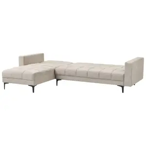 Right-Hand Corner Sofa with Ottoman ALNES Beige Right Hand