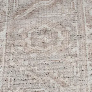 Neutral Beige Geometric Medallion Anti Slip Washable Rug 200x290cm