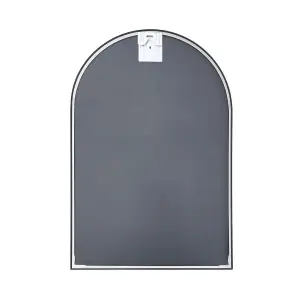 Black Arched Wall Mounted Framed Bathroom Mirror 400 x 600 mm