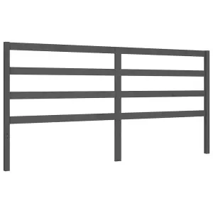 Berkfield Bed Frame with Headboard Grey 200x200 cm Solid Wood