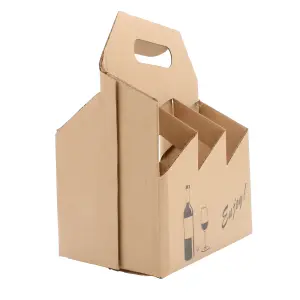 White 6 Bottle Cardboard Carrier Bag (Pack of 50)