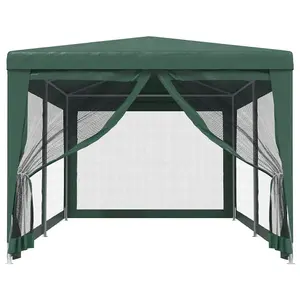 Berkfield Party Tent with 6 Mesh Sidewalls Green 3x6 m HDPE