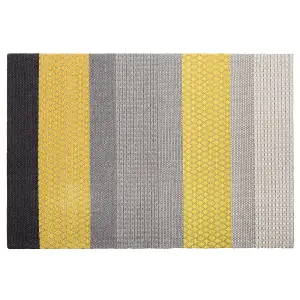 Wool Area Rug 140 x 200 cm Yellow and Grey AKKAYA