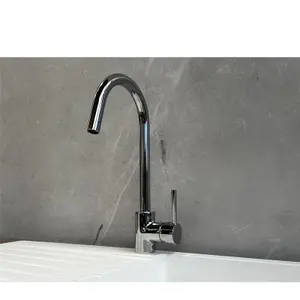 Liquida LS04CH Monobloc Swan Neck Single Lever Chrome Kitchen Mixer Tap