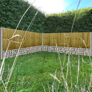 Flat Top Feather Edge Fence Panel (Pack of 5) Width: 6ft x Height: 2ft Vertical Closeboard Planks Fully Framed