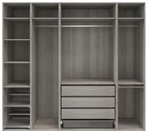 Goodhome Atomia Freestanding Grey Oak Effect Chipboard Wardrobe, Clothing & Shoes Organiser (h)2250mm (w)2500mm (d)580mm