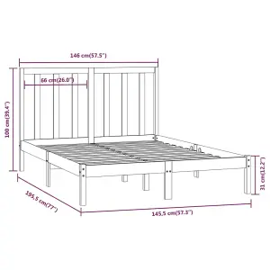 Berkfield Bed Frame Solid Wood Pine 140x190 cm