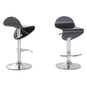 Lisa 80cm Height Adjustable Swivel Bar Stool Black